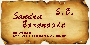 Sandra Boranović vizit kartica